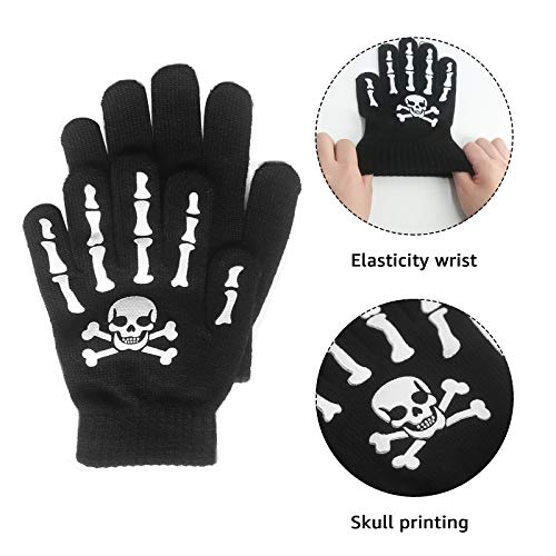 Image of Evridwear Kids Winter Gloves,3 Pairs Knit Warm Stretch Gripper Children Magic Glove for Boys Girls 4-14 Years