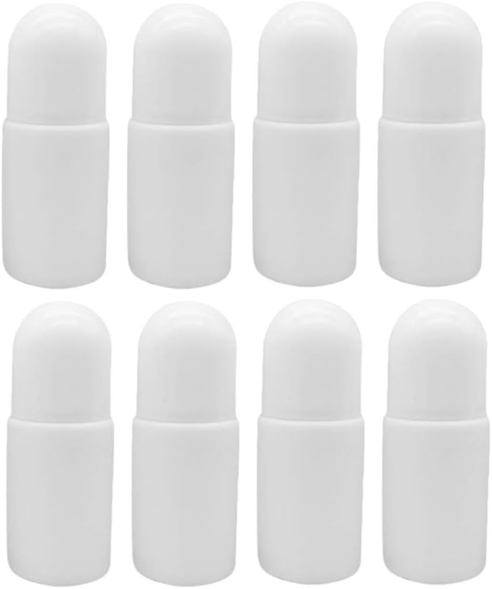 SUPVOX 20pcs 50ML Plastic Roller Bottles for Essential Oils Empty Refillable Roll on Bottles Reusable Leak-Proof DIY Containers with Plastic Roller Ball(White)