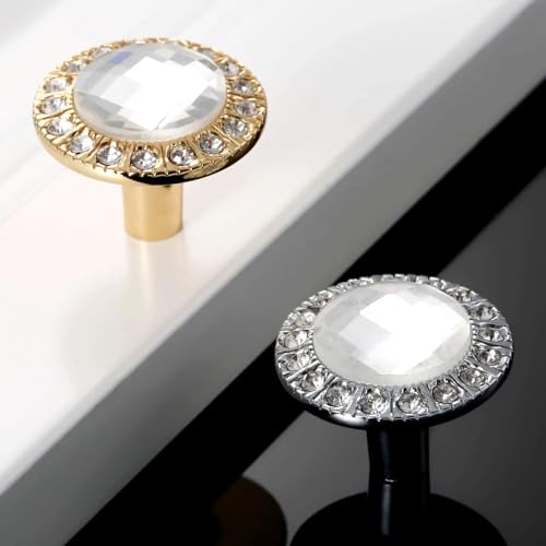 Perilla de cristal blanco de 31mm para armarios de cocina y cómodas 8