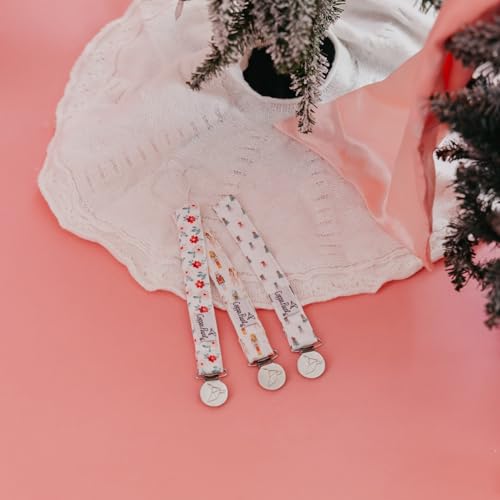 Image of Copper Pearl 3-Pack Pacifier Holders: Premium Knit Binky Clips for Baby Girls and Boys - Stylish Stainless Steel Design for Secure No-Drop Attachment - Juliet