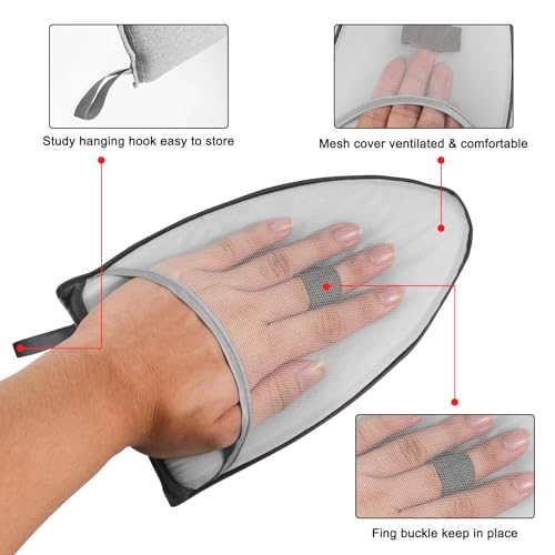 Image of Garment Steamer Ironing Gloves Anti Steam Glove Heat Resistant Garment Steamer Mitt,Garment Steamer Accessories for Clothes,Heat resistant clothing steam engine gloves (Sharp Gloves + Steamer Rack)
