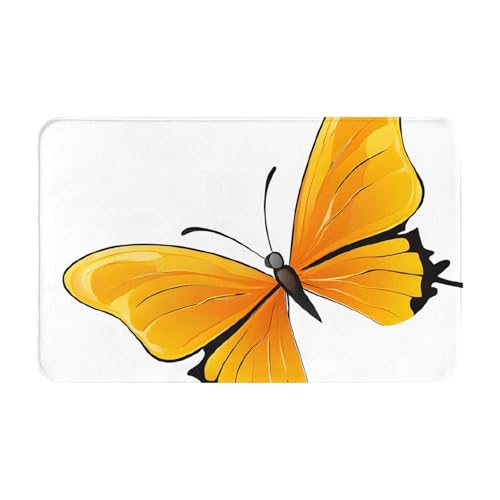 Pretty Butterflies Print Living Room Bathroom Kitchen Anti Slip and Absorbent Carpet, Indoor Entrance Door Muddy Floor Mat, Ultra Soft Washable Carpet 21x31.5 Inches