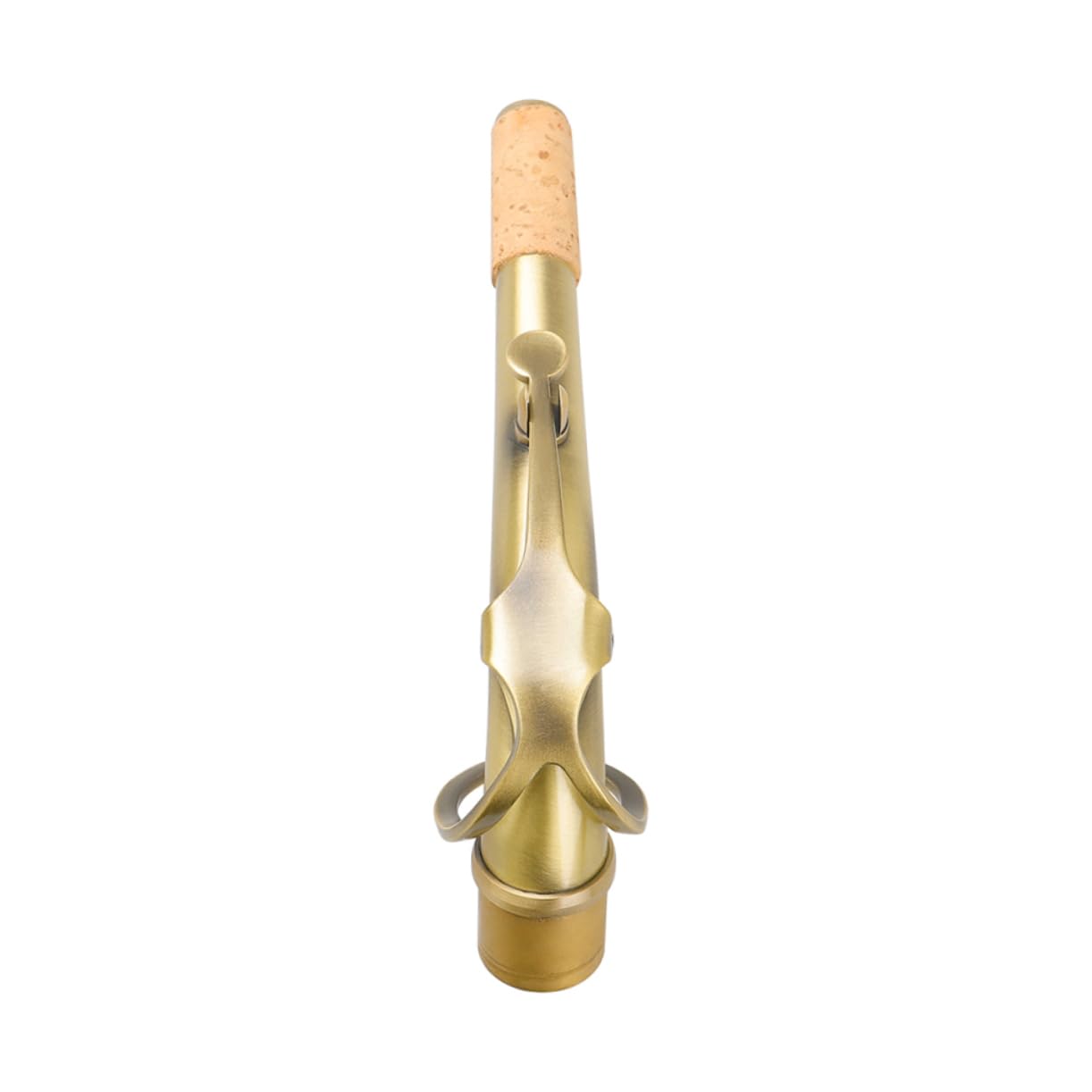 Collo di Sax Contralto in Ottone 24, 5mm Finitura Oro Antica | Giunzione Curva per Strumento, Trattamento Laccato, Aspetto Raffinato, e Insonorizzato
