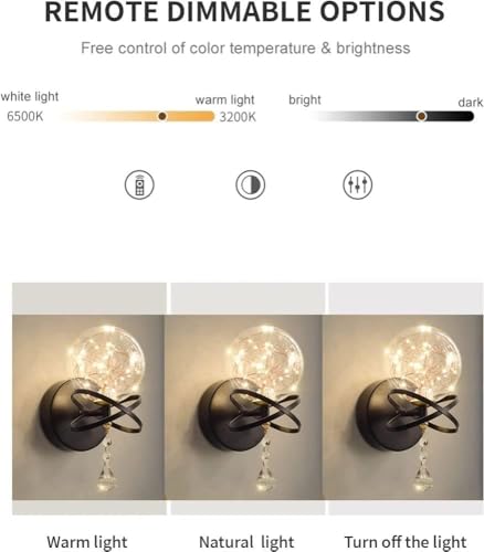 Lámpara de pared con pantalla de vidrio transparente CNCNSH minimalista 5