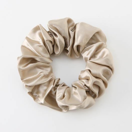 Silk Sutra Hair Scrunchies for Frizz Prevention 22 Momme 100% Mulberry Silk Hair Ties for Breakage Prevention Elastic ponytail Holders (Dusty Blush & Light Coffee (Large 2pcs)) - Image 3