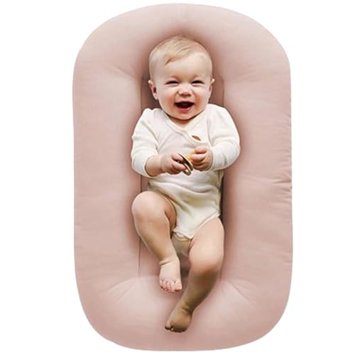 Jeeeun Baby Loungers, Infant Bed Lounger, Baby Lounger Pillow for Newborn - with Removable Lounger Cover - Machine Washable, Pink, Blue (Pink)