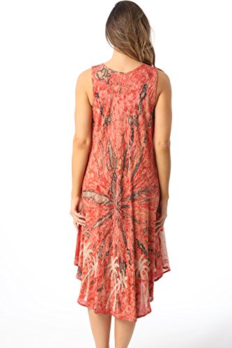 Riviera Sun Rayon Crepe Marble Sleeveless Umbrella Dress 21841-Cor-S #TOP3