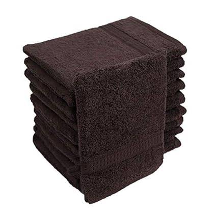 Top Fuel Fashion 10er Pack Waschlappen Elegance 58042 Waschhandschuh 16x21 cm Frottier Baumwolle kaffeebraun (braun) – Bild 3