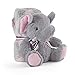 Coperta Neonato con Peluche Elefante Animale Morbida e Calda - Mussola Bimbo Bimba 0 1 2 3 Anni con Pupazzo - Plaid Invernale Bambini Bambine Grigio Rosa con Fiocco - 120x80 cm - Perletti (Elefante)