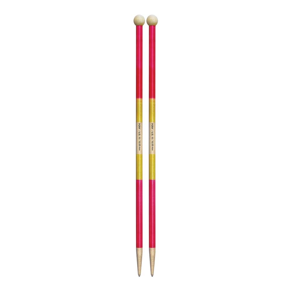 Pony Flair Single Pointed Knitting Needles Wood 40cm 10.00mm - 1 Piece
