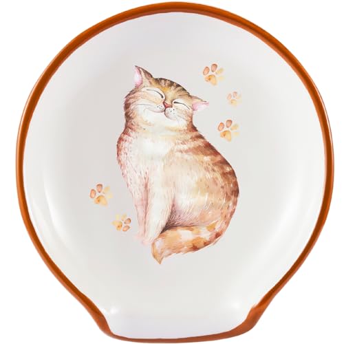 Cat Spoon Rest - Cute Ceramic Cat Gifts, Large...