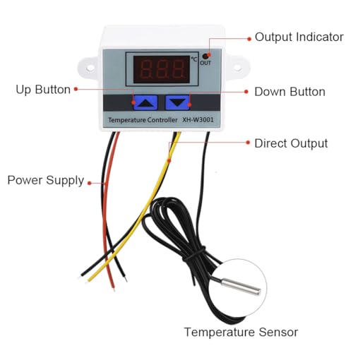 Controlador de Temperatura Digital Termostato 110 / 220V AC XH-W3001