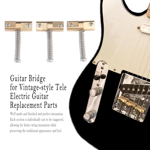 Image of Wilkinson Guitar Bridge 3pcs Brass Saddle Guitar Bridge Compensated Saddles For Vintage-style Tele Bridge Electric Guitar Replacement