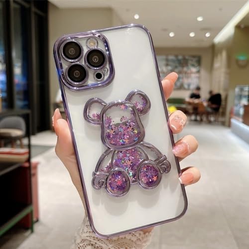 Coque iPhone 15 Pro Max violette paillettes protection caméra