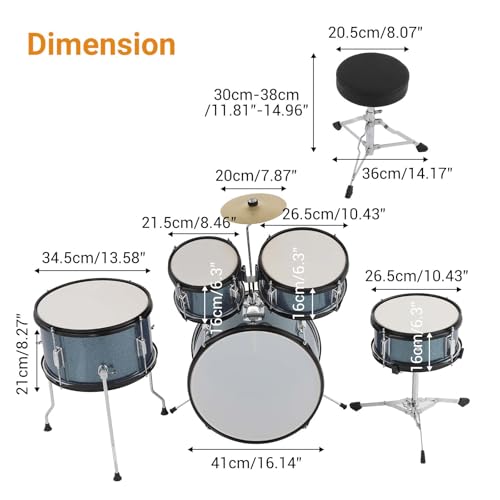 Garvee 5-Piece Drum Set, Complete Beginner Percussion Set Music Practice by Garvee - Used condition - Image 2