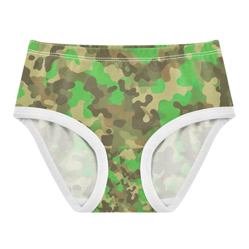 Military Camouflage Green Toddler Girls Underwear, Panties for Girls, 2T–8 Years