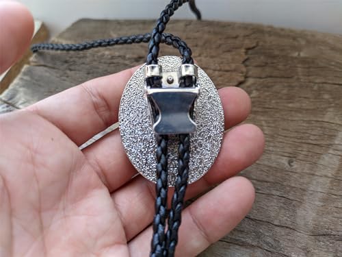 Image of Turquoise Agate Granite BOLO Tie for Men Women Leather Wedding Necklace Western Cowboy Necktie