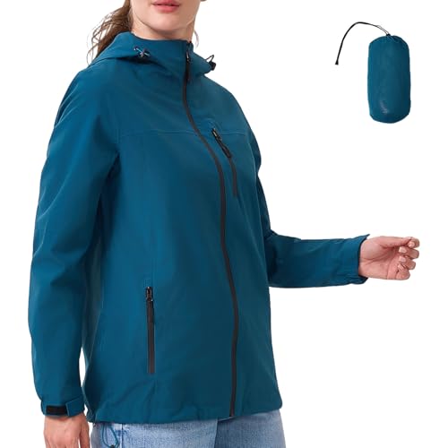 PYALT Regenjacke Damen 10000MM Wasserdicht Outdoorjacke Atmungsaktiv...