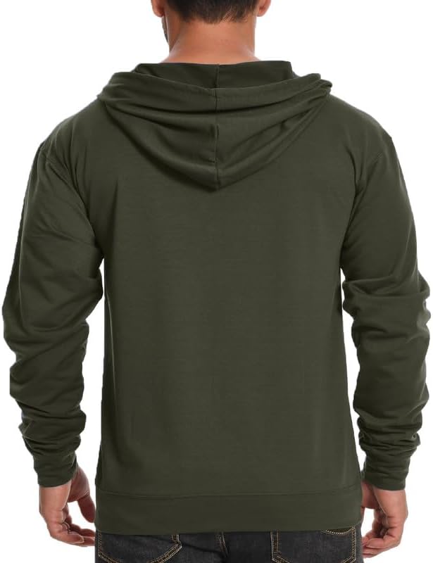 H HYFOL Men's Lightweight Full-Zip USA Flag Graphic Long Sleeve Hoodie American Patriotic Casual Sweatshirt - Image 5