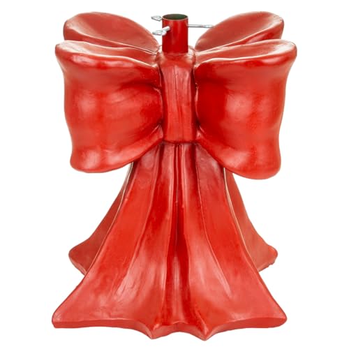 Nataland Base Fiocco per Albero di Natale Dipinta A Mano, Supporto Decorativo Robusto e Stabile Alto 45 Cm con Aggancio Universale per Alberi Fino A 240 cm