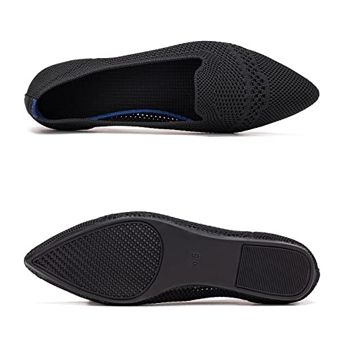 Image of Frank Mully Womens Pointed Toe Flats Knit Dress Shoes Comfort Women Shoes Softable
