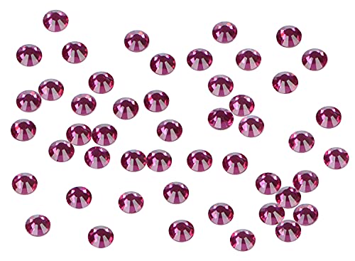 Image of 2880PCS Art Nail Rhinestones non Hotfix Glue Fix Round Crystals Glass Flatback for DIY Jewelry Making with one Picking Pen (ss8 2880pcs, Rose)