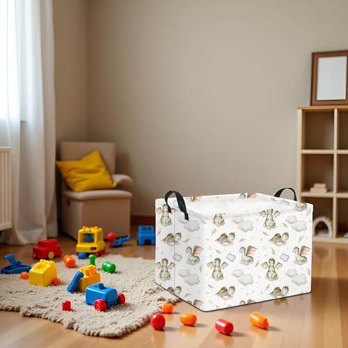 Image of Rectangular Baby Girl Basket Kids Baby Storage Basket Toy Storage Bin Organizer Box Room Decor(Cute Dinosaur)
