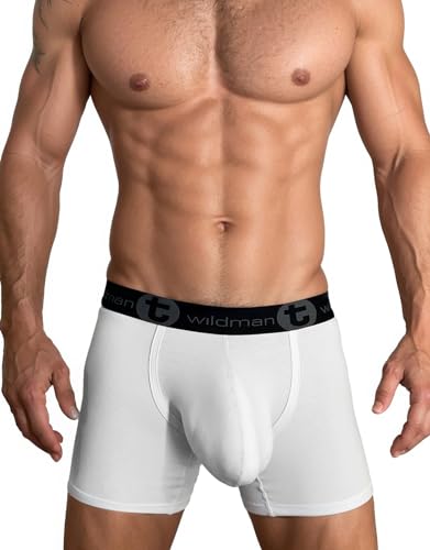 Wildmant Cotton Monster Cock 5" Inseam Boxer Brief White2