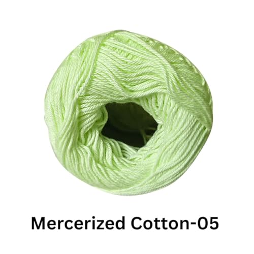 Image of VCR 4 Ply Sage Green 100% Mercerized Cotton Yarn, 60 Grams Hank, 190 Meters Length, Cotton Combed Ball, Smooth and Glossy Crochet Yarn for Crochet and Knitting, Pack of 1, Suitable for DIY Crafts