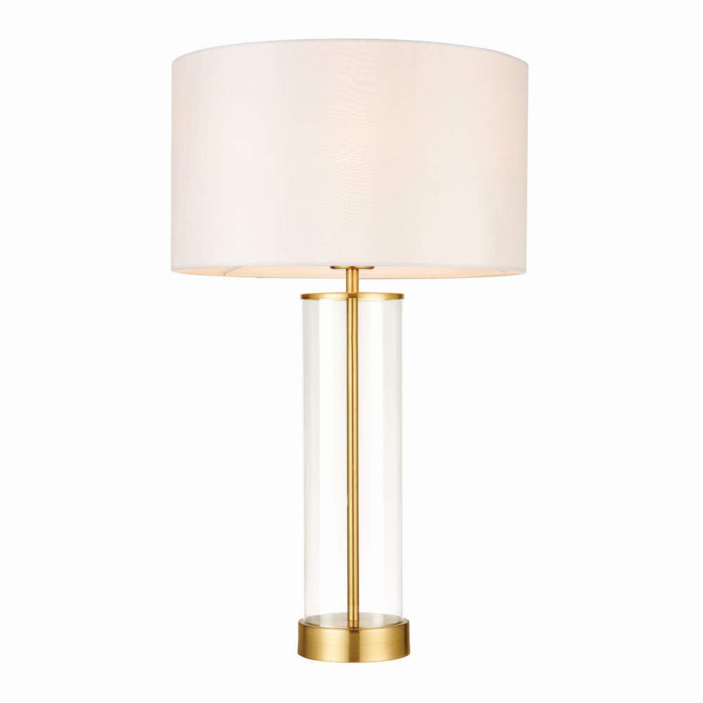 40W Brushed Brass and Glass with a Fabric Shade Touch Dimmable Task Table Light Desk Lamp