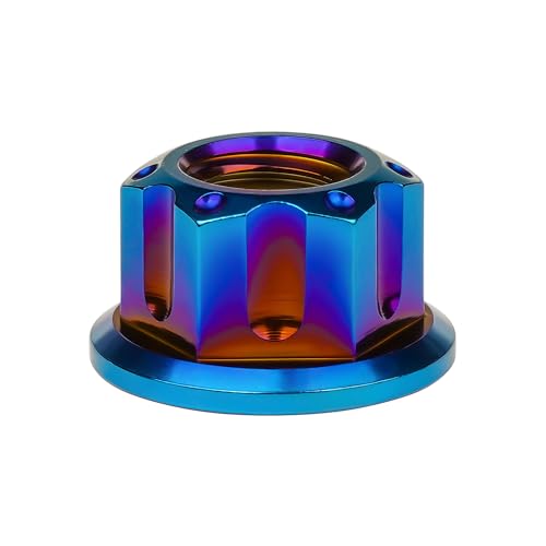 Image of Titanium M6 M8 M10 M12 M14 M16 Flange Bolt Nut Bicycle Motorcycle Rear Axle Car Modification Accessories Pack of 6 (M8 Pitch 1.25mm, Fire Blue)