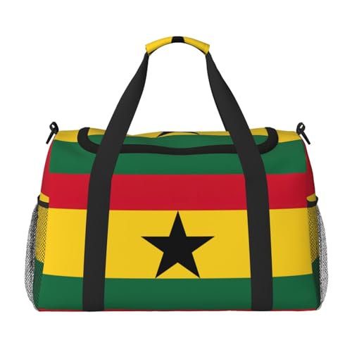 Flag Of Ghana Foldable Travel Duffel Bag Tote Carry On Luggage Bag For Weekend Getaways, For Spontaneous Trips