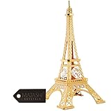 24K Gold Eiffel Tower Gold Figurine Made with Genuine Matashi Crytals