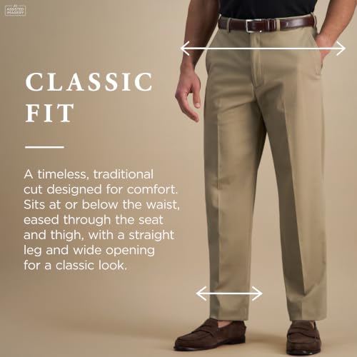 Image of Haggar Men's Classic Fit Premium No Iron Khaki Pant