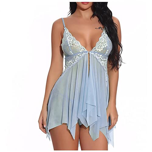 Dessous für Frauen Frontverschluss Babydoll Spitze V-Ausschnitt Mesh Erotik Reizwäsche Nachtwäsche Reizvolle Lingerie Damenkleid mit Unterbrust Korsett, Bustier, Basque-Korsett, mit Spitze Cover