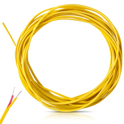 Relaxweex K-Type Thermocouple Wire Awg 24 Solid W. PVC Insulation for Making Thermocouple or Extension Wire