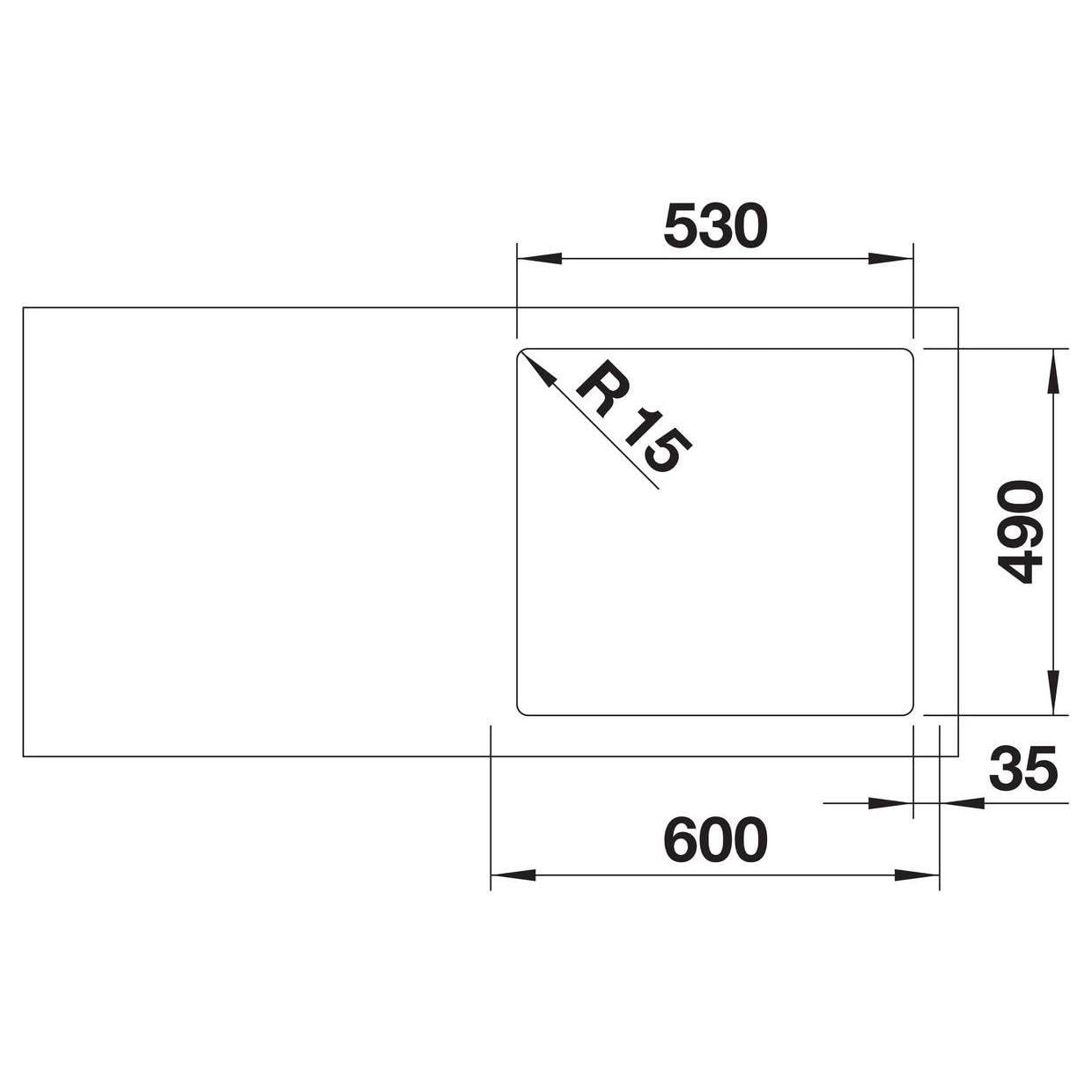 Blanco 526354 | Fregadero de cocina de acero inoxidable SUPRA 500-IF/A | Color : acero inoxidable