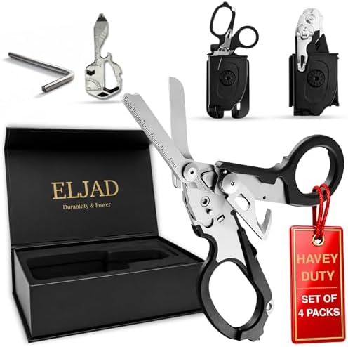 Heavy Duty Multifunctional Trauma Shears, 6 in 1 Folding Raptor S...