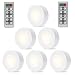 SOLLED Wireless LED Puck Lights, Kitchen Under Cabinet Lighting with Remote Control, Battery Powered Dimmable Closet Lights, 4000K Natural Light-6 Pack