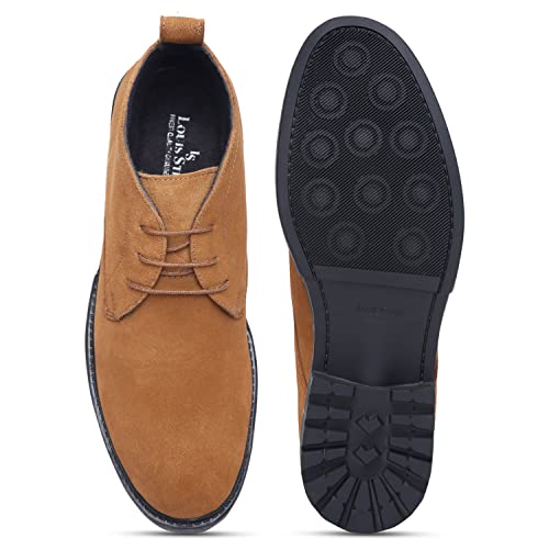Image of LOUIS STITCH Men's Italian Suede Leather Boots British Chukka Style Handmade High Ankle Boot for Men Biking Hiking (SU-CK)
