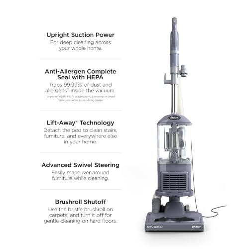 Shark Navigator Lift-Away Upright Vacuum Cleaner, HEPA, Lavender, NV352 - image 8
