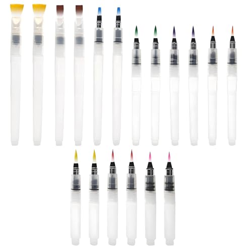 18 Pièces Pinceau Aquarelle Reserve d'eau, Pinceau Reservoir Aquarelle, Pinceauxaquarelle, Styloaquarell, Watercolor Brush with Water Reservoir, Pinceaureservoir, pour...