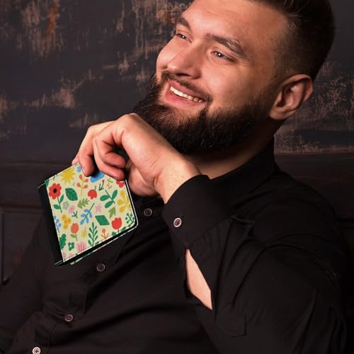 Slim Wallet Irregular Pattern Compact Bifold Wallet with Credit Card Holder Leather Coin Slot ID Window Unisex4