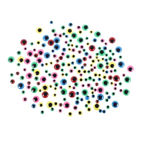 NUOBESTY Unique Shape Patterns 200pcs Plastic Eyeball Stickers Self-Adhesive for DIY Doll Accessories