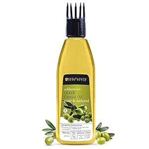 Soulflower Olive Hair Oil |Cold pressed, Hair Growth, Skin Nourishment, Fine Lines & Wrinkles, Makeup Primer | Olive…