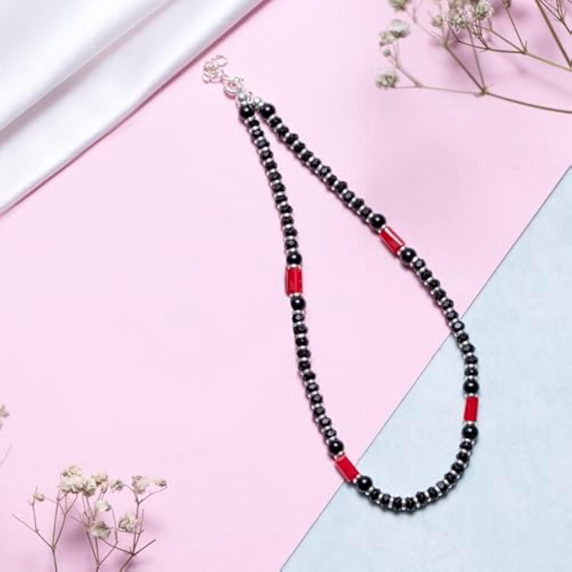 925 Silver Coloured Stones Nazaria Anklet Single