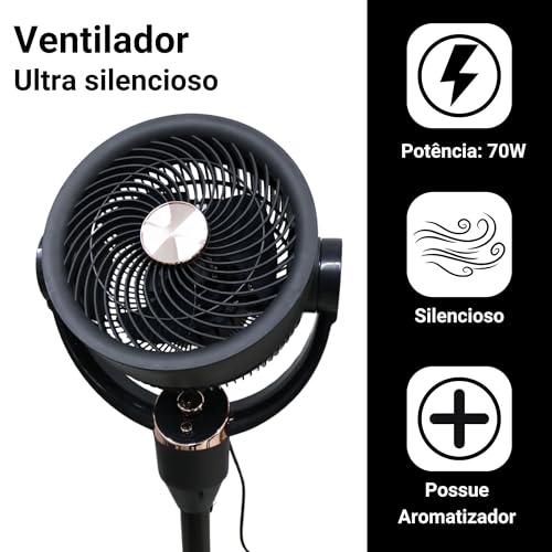 Ventilador De Chão Silencioso Circulação Aromatizador Fx206