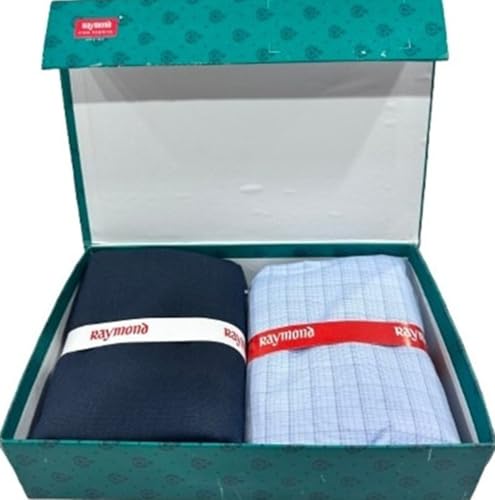 Image of Raymond Men's Premium Shirt & Trouser Fabric Combo | Unstitched Cotton Blend | Formal & Office Wear Fabric Set