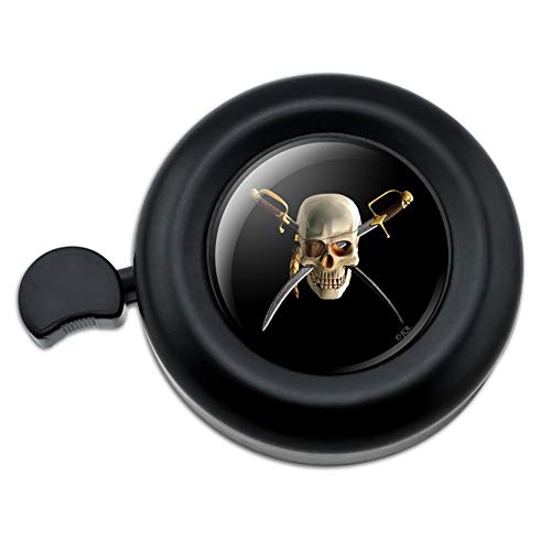 GRAPHICS & MORE Pirate Skull Crossed Swords Patch Bicycle Handlebar Bike Bell