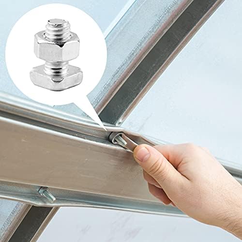 QUACOWW 100 Sets Greenhouse Nuts and Bolts, Hexagon Nuts and Square Head Bolts for Install and Fix the Greenhouse